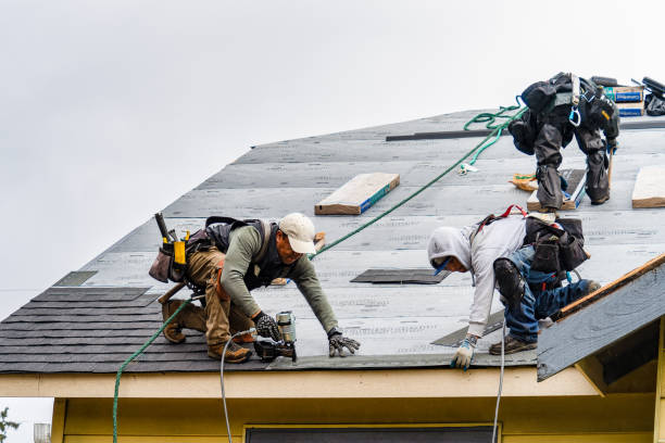 Professional Gutter Installation technician working in Camanche, IA